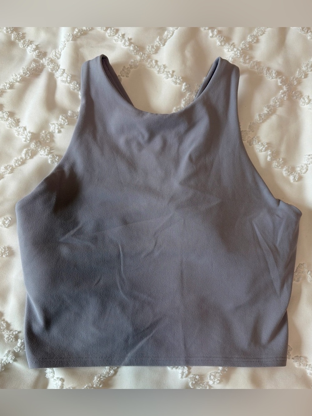 Athleta Conscious Crop Top Size XS Built In Bra Gym Running Yoga Gray